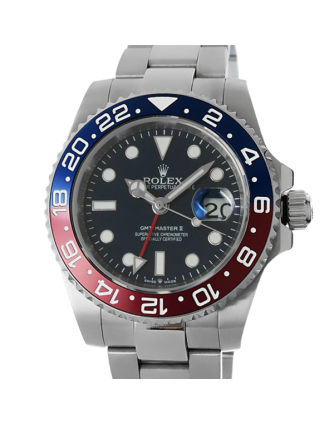 Rolex Gmt Master Ii m126710blro-0002 40MM Black Dial Silver-tone Case