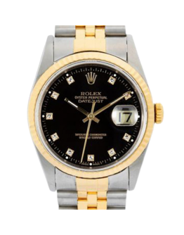 Rolex Datejust 16233BKDJ 36MM Black Dial Silver-tone Case