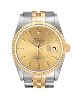 Rolex Datejust 16233CSJ 36MM Gold Dial Silver-tone Case