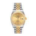 Rolex Datejust 16233CSJ 36MM Gold Dial Silver-tone Case