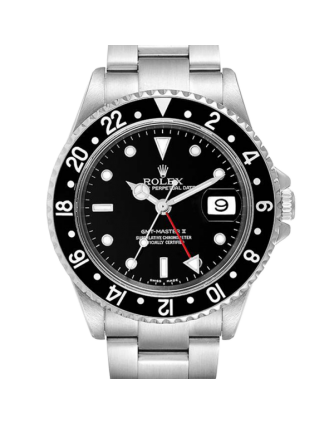 Rolex Gmt Master Ii 16710BKSO 40MM Black Dial Silver-tone Case