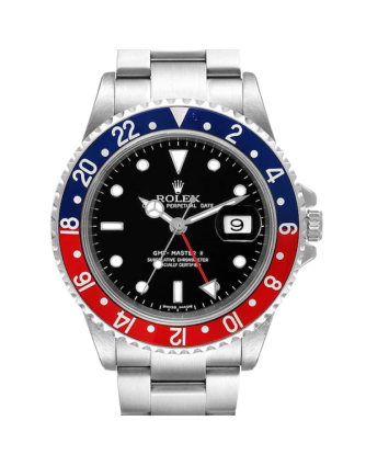 Rolex Gmt Master Ii 16710PEPSI 40MM Black Dial Silver-tone Case