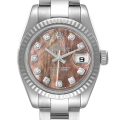 Rolex Datejust 179174 26MM Black Mother of Pearl Dial Silver-tone Case