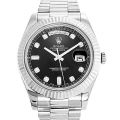 Rolex Day-Date 218239 41MM Black Dial Silver-tone Case