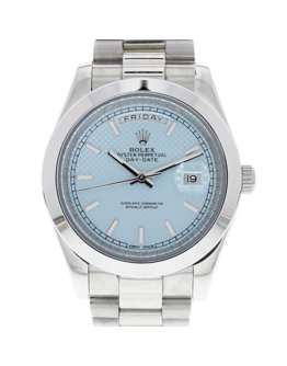 Rolex Day-date m228206-0004 40MM Blue Dial Silver-tone Case