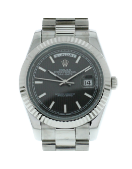 Rolex Day-date 228239BKSP 40MM Black Dial Silver-tone Case