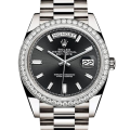 Rolex Day-Date 228349BKDP 40MM Black Dial Silver-tone Case