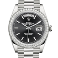 Rolex Day-Date 228349BKSP 40MM Black Dial Silver-tone Case