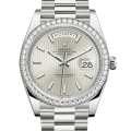 Rolex Day-Date 228349SSP 40MM Silver Stripe Dial Silver-tone Case