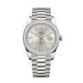 Rolex Day-Date 228349SSP 40MM Silver Stripe Dial Silver-tone Case