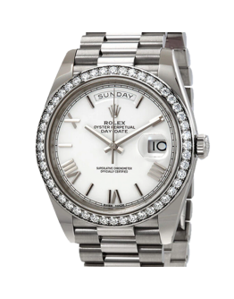 Rolex Day-Date 228349WRP 40MM White Dial Silver-tone Case