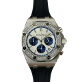 Audemars Piguet Royal Oak Offshore 26231ST.ZZ.D010CA.01 37mm Mens White Dial Rubber Band