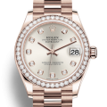 Rolex Datejust m278285rbr-0030 31MM Silver Dial Rose Gold-tone Case