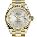 Rolex Datejust m279138rbr-0019 28MM Silver Dial Gold-tone Case