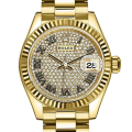 Rolex Datejust m279178-0031 28MM Diamond Paved Dial Gold-tone Case