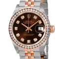 Rolex Datejust m279381rbr-0011 28MM Chocolate Dial Silver-tone Case