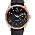 Rolex Cellini m50515-0011 39MM Black Dial Rose Gold-tone Case