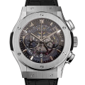 Hublot Tourbillon Skeleton Titanium 45mm 506.NX.0170.LR Men Skeleton Dial Leather Strap