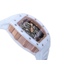 Richard Mille RM055 Men Mechanical Watch Transparent Dial Ceramics Bezel