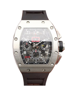 Richard Mille RM011 Automatic Men Rubber Band Transparent Dial