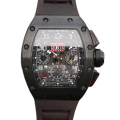 Richard Mille RM011 Automatic Men Rubber Band Watch Transparent Dial