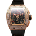 Richard Mille RM011 Men Automatic Transparent Dial Watch Diamond Bezel