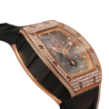 Richard Mille RM011 Men Automatic Transparent Dial Watch Diamond Bezel