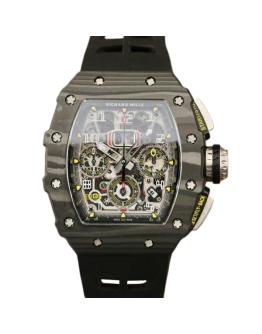 Richard Mille RM11-03 Men Automatic Transparent Dial Rubber Band Watch