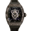 Richard Mille RM019 Men Hand Wind Watch Rubber Band Black With Diamonds Dial