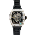 Richard Mille RM35-02 Men Mechanical Diamond Bezel Transparent Dial Rubber Band