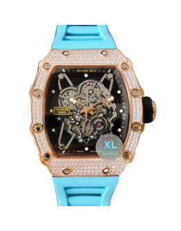 Richard Mille RM35-02 Mechanical Men Transparent Dial Diamond Bezel