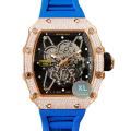 Richard Mille RM35-02 Men Mechanical Watch Diamond Bezel Rubber Band