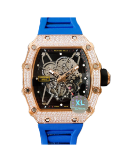 Richard Mille RM35-02 Men Mechanical Watch Diamond Bezel Rubber Band