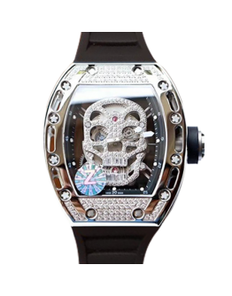 Richard Mille RM052 Men Mechanical Watch Diamonds Skull Dial