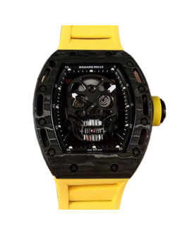 Richard Mille RM052 Men Mechanical Black Skull Dial Rubber Band