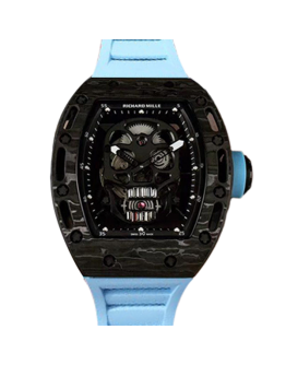 Richard Mille RM052 Men Mechanical Rubber Band Black Skull Dial