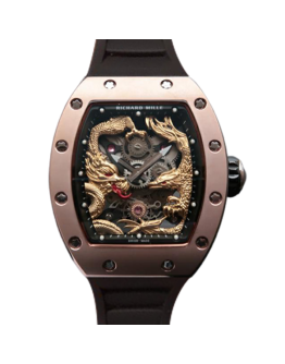 Richard Mille RM57-01 Mechanical Men Gold Dragon and Phoenix Dial Stainless Steel