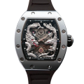 Richard Mille RM57-01 Mechanical Men Stainless Steel Silver Dragon and Phoenix Dial Rubber Band