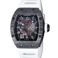 Richard Mille RM 010 Men Automatic Carbon Fiber Watch Transparent Dial