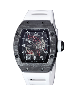 Richard Mille RM 010 Men Automatic Carbon Fiber Watch Transparent Dial