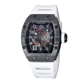 Richard Mille RM 010 Men Automatic Carbon Fiber Watch Transparent Dial