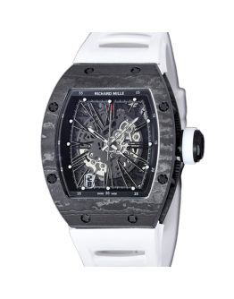 Richard Mille RM 010 Automatic Men Transparent Dial Rubber Band Watch