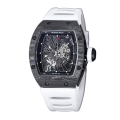 Richard Mille RM 010 Automatic Men Transparent Dial Rubber Band Watch