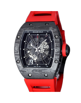 Richard Mille RM 010 Men Automatic Carbon Fiber Transparent Dial Rubber Band