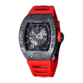 Richard Mille RM 010 Men Automatic Carbon Fiber Transparent Dial Rubber Band