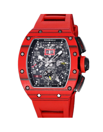 Richard Mille RM 011 Automatic Men Transparent Dial Ceramics Bezel