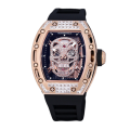 Richard Mille RM 052 Automatic Men Diamonds Skull Dial Watch Stainless Steel