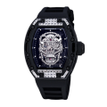 Richard Mille RM 052 Men Automatic Stainless Steel Rubber Band Diamonds Skull Dial