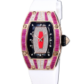 Richard Mille RM 07-01 Ladies Automatic Stainless Steel Red With Diamonds Dial Rubber Band