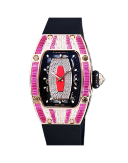 Richard Mille RM 07-01 Ladies Automatic Stainless Steel Red With Diamonds Dial Watch